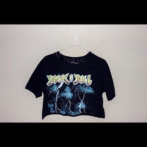 Rock and Roll Pinned Crop Top